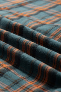 Green Plaid Long Sleeve Collar Shirt