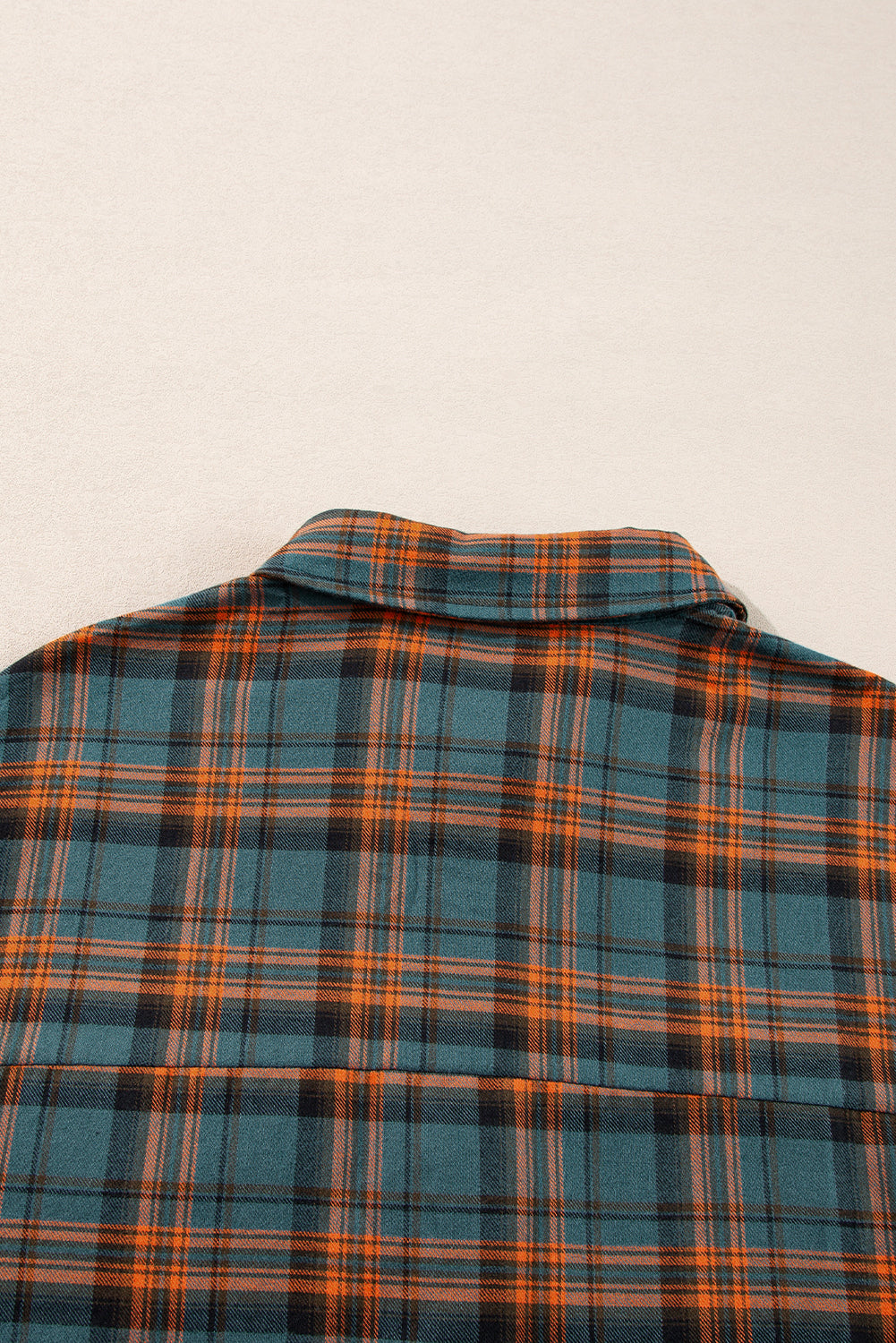Green Plaid Long Sleeve Collar Shirt