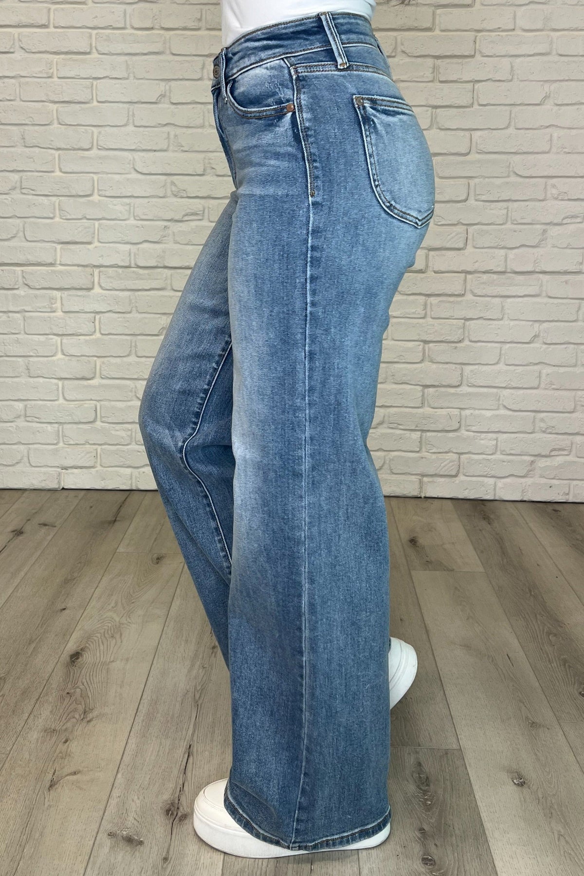 Judy Blue Karis High Rise Vintage Wash Retro Wide Leg