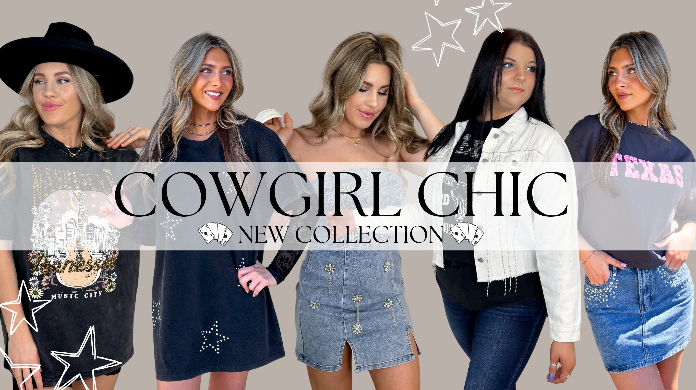 Boutique banner image featuring girls wearing store items