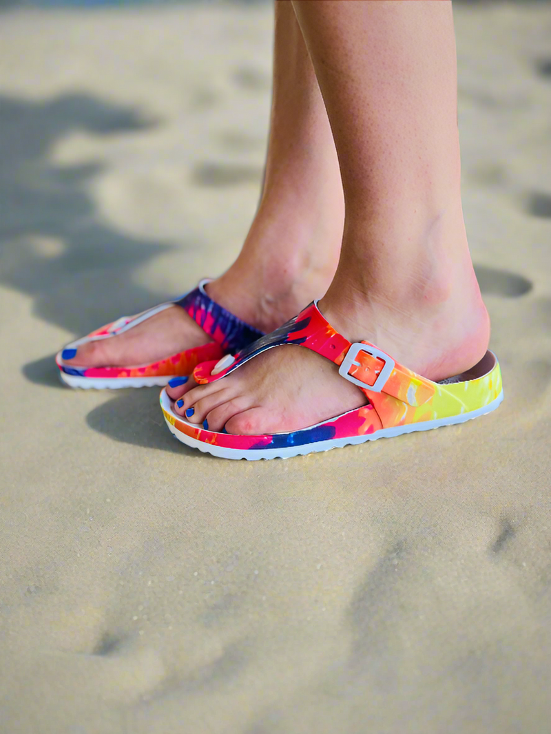 Hey Girl Jet Ski Tie Dye Slides