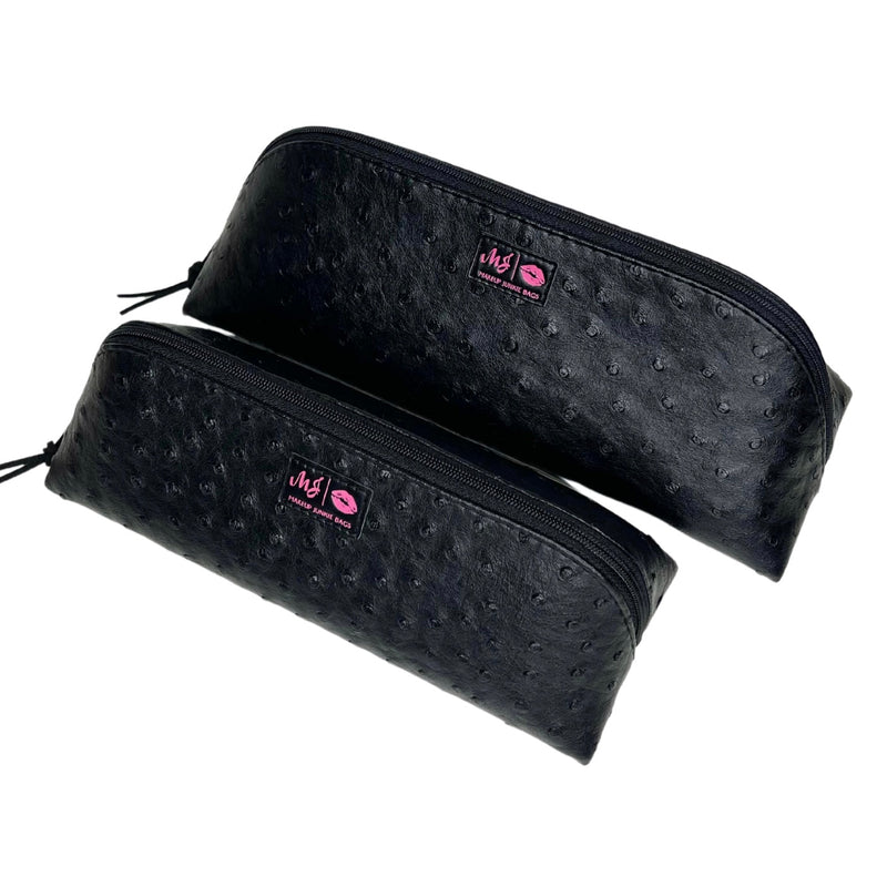 Black Ostrich Joey Pouch