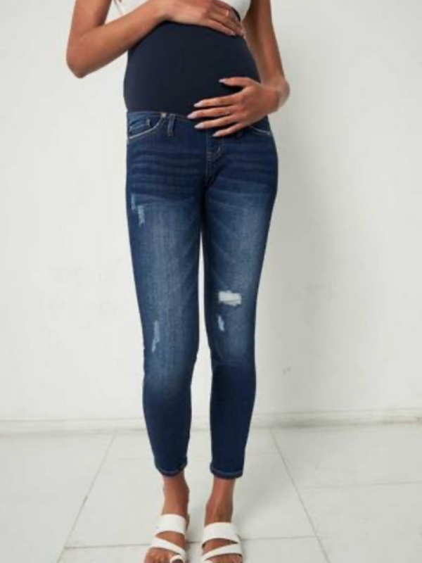 April Full Band Maternity Ankle Skinny Jeans