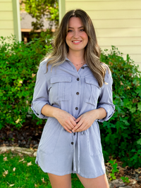 Button Up Washed Woven Romper