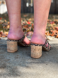 Hey Girl Dreamy Leopard Cork Heels
