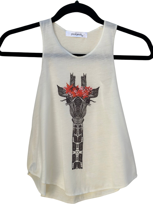 Pistol Petals Giraffe Flower Crown Toddler Tank