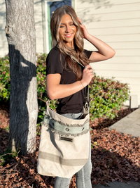 Vintage Addiction Plain Print Tent Bucket Bag