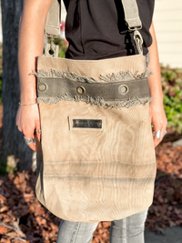 Vintage Addiction Plain Print Tent Bucket Bag