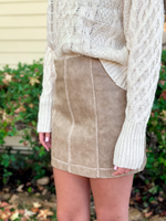 Washed Faux Leather Mini Skirt