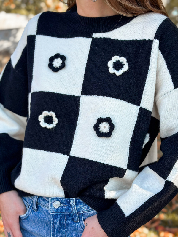 Retro Flower Sweater
