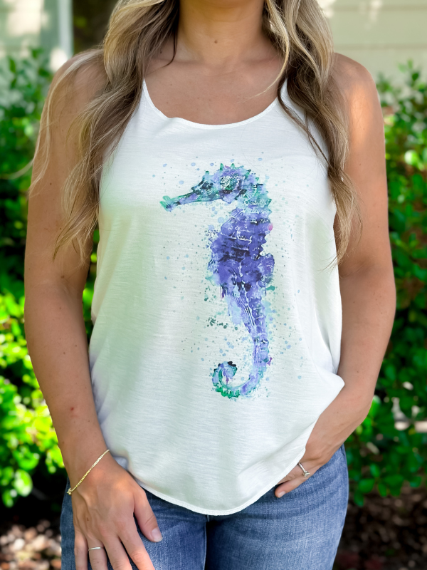 Pistol Rose Seahorse Tank Top