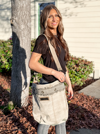 Vintage Addiction Plain Print Tent Bucket Bag