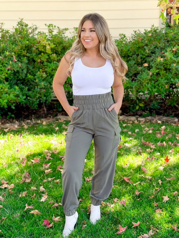 High Waisted Cargo Joggers