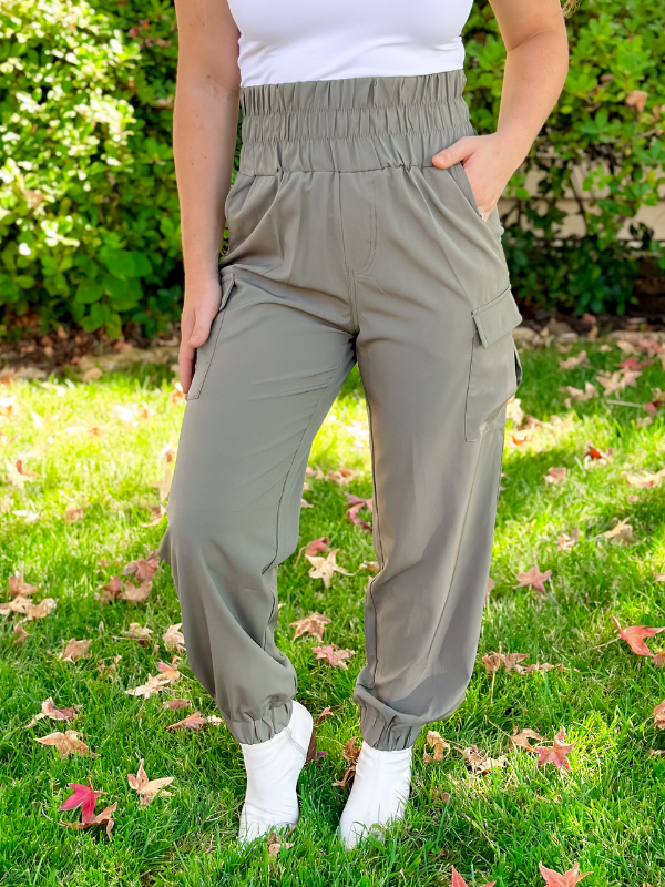 High Waisted Cargo Joggers