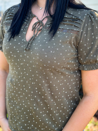 Lucky Printed V Neck Blouse