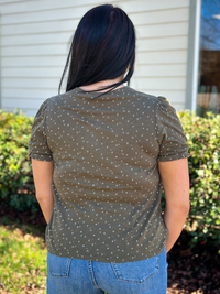 Lucky Printed V Neck Blouse