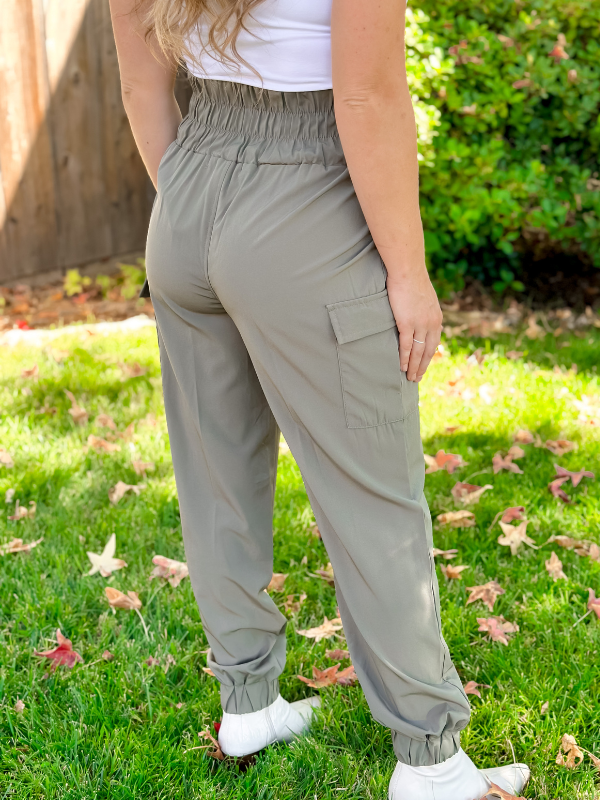 High Waisted Cargo Joggers