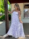 Purple Floral Babydoll Maxi Dress
