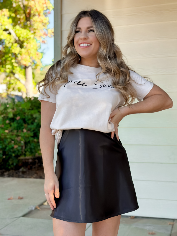Holiday Satin Skater Mini Skirt