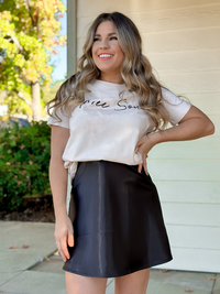 Holiday Satin Skater Mini Skirt