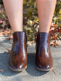 Corky's Vanish Brown Crocodile Bootie