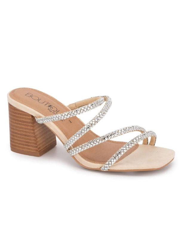 Hey Girl Dreamy Rhinestone Block Heels