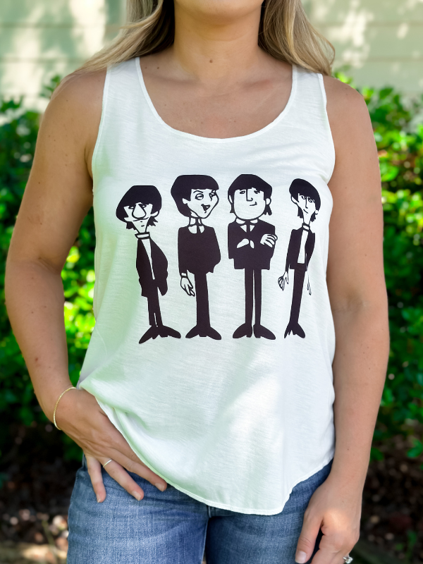 Pistol Rose Animated Beatles Tank Top
