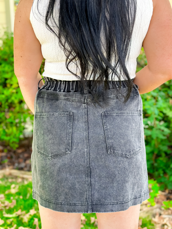 Paperbag Twill Mini Skirt