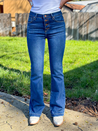 Risen Button Down Boot Cut Jeans