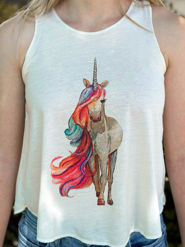 Pistol Petals Unicorn Standing Kids Tank Top
