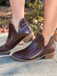 Corky's Vanish Brown Crocodile Bootie