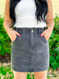 Paperbag Twill Mini Skirt