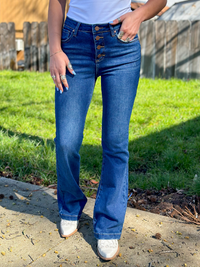 Risen Button Down Boot Cut Jeans