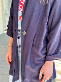 Dylan Oversized Navy Blazer