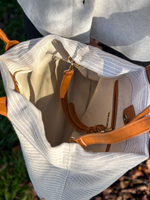 Boho Cream Striped Bag