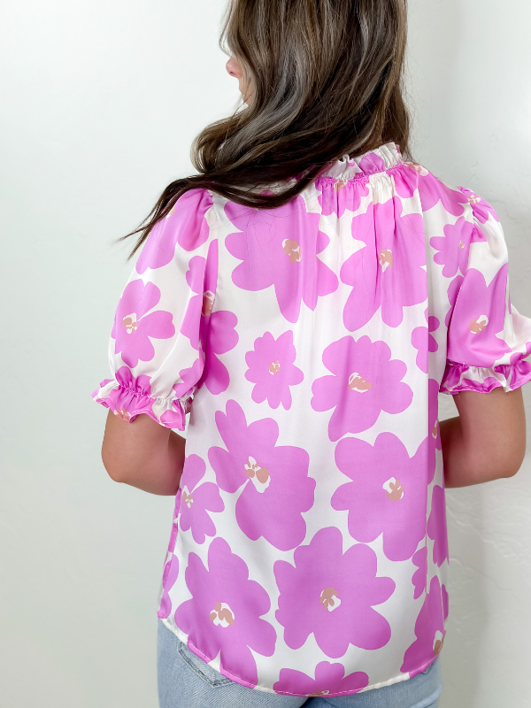 Satin Puff Sleeve Blouse