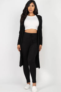 Ribbed Cardigan & Leggings Set