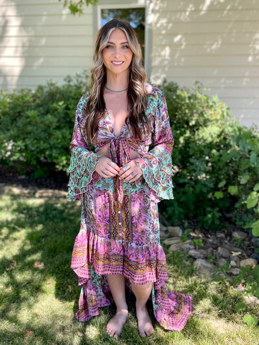 Sari Silk Two Piece Set
