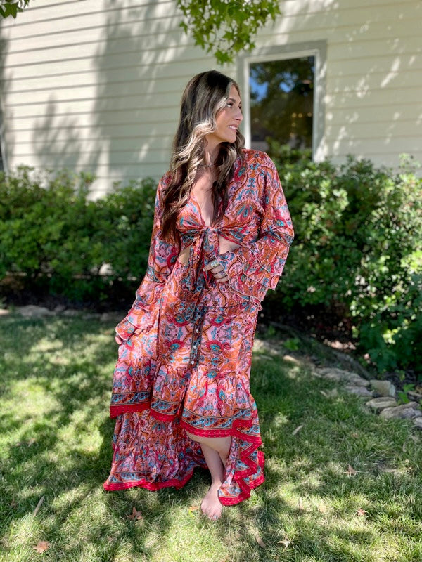 Sari Silk Two Piece Set