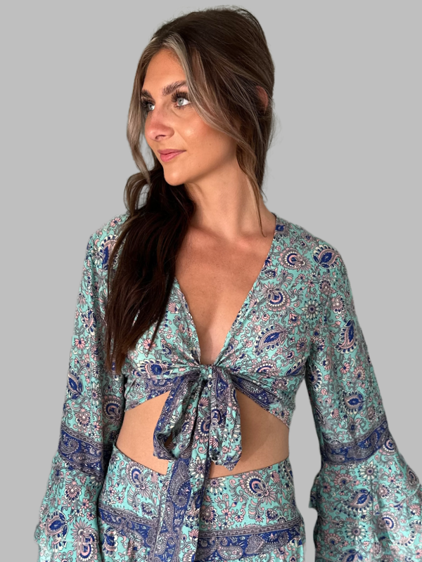 Sari Silk Two Piece Set