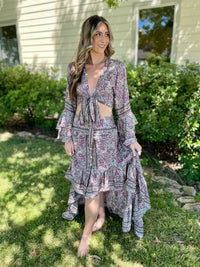 Sari Silk Two Piece Set