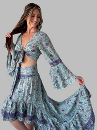 Sari Silk Two Piece Set