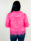 Crochet Lace Button up Long Sleeve Top
