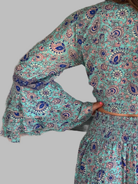 Sari Silk Two Piece Set