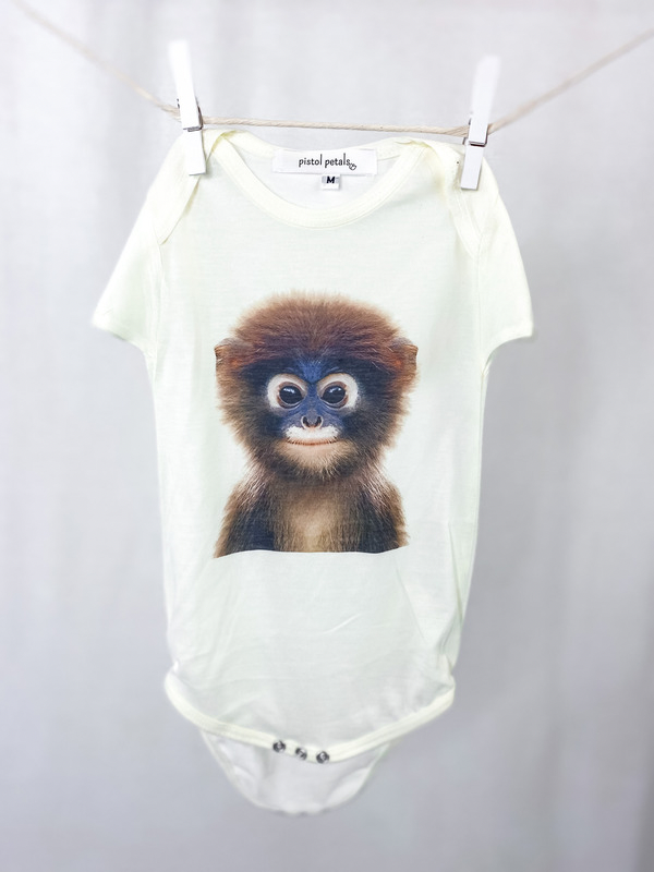 Pistol Petals Baby Monkey Onesie
