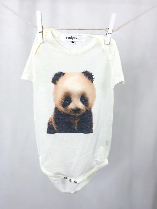 Pistol Petals Baby Panda Onesie