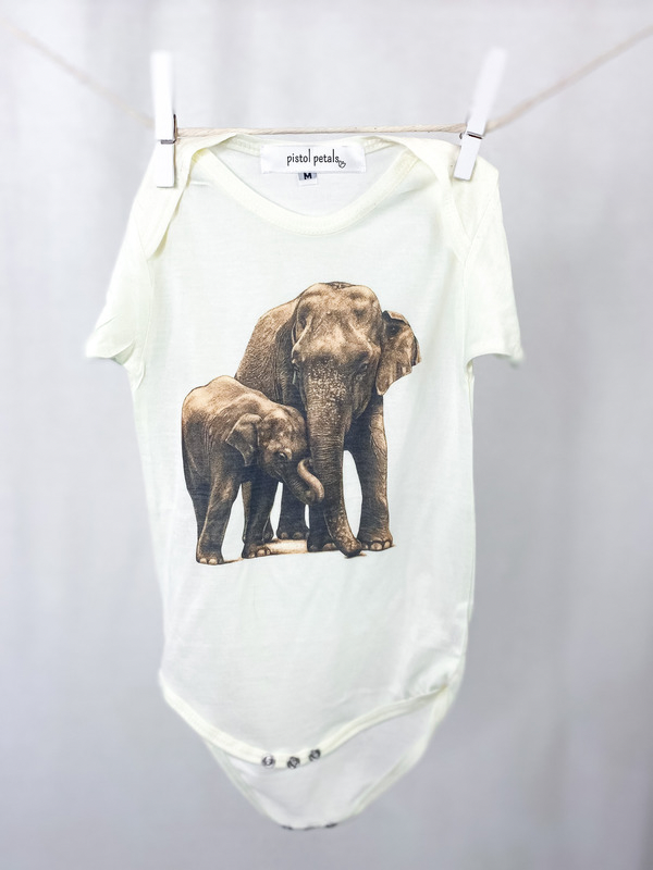 Pistol Petals Elephant Family Onesie