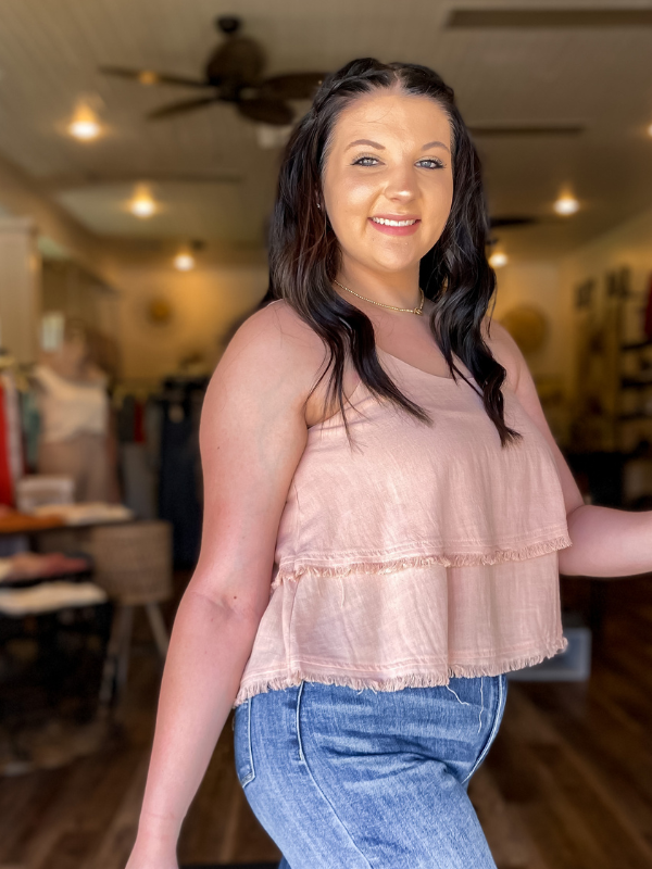 Pia Linen Cami Crop Top