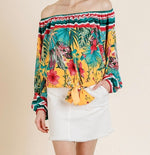 Sunray Tropical Off The Shoulder Top