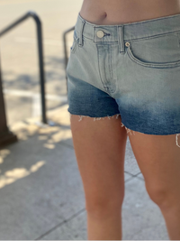 Lucky Mid Rise Ombre Denim Shorts